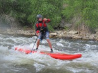 Standup Paddleboarding on the Filter Plant sectoin of the Cache la Poudre River.