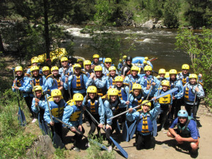 Rafting down the Poudre River in Colorado