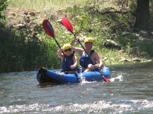 Kayaking down the Poudre River in Colorado