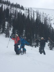 Guides skiing in the Poudre Canyon